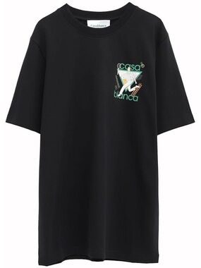 Casablanca Black Short-Sleeve Logo Graphic Tee
